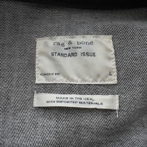 Rag & Bone Jean Classic Standard Fit Trucker Jacket Men Size L - Picture 11 of 16